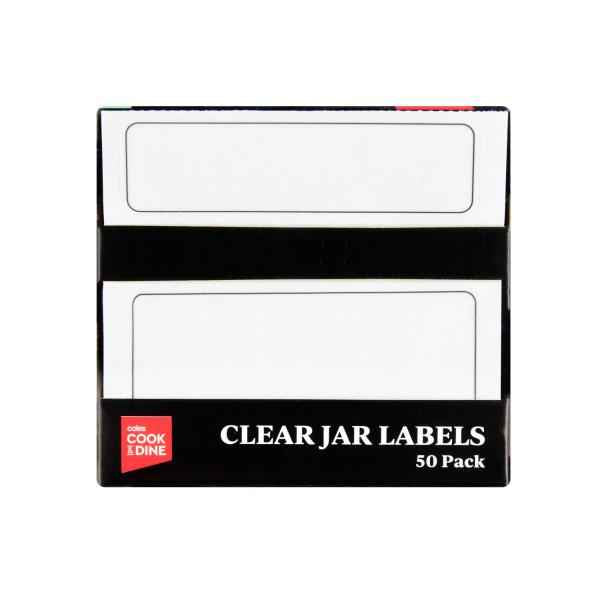 COOK & DINE GLASS JAR CLEAR LABELS MULTIPACK 50PC