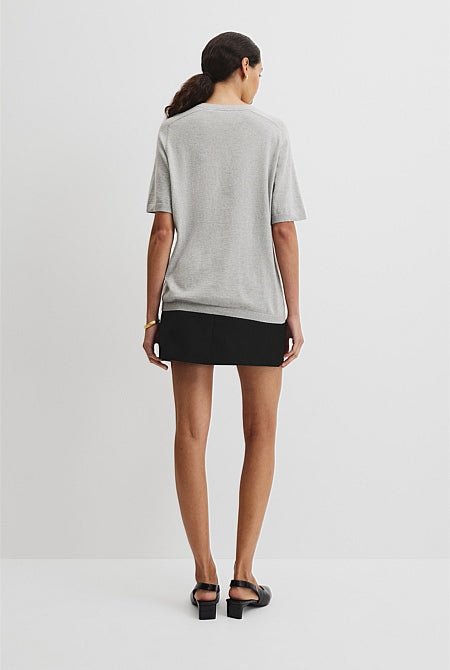 Organically Grown Cotton Blend Cashmere Blend T-Shirt