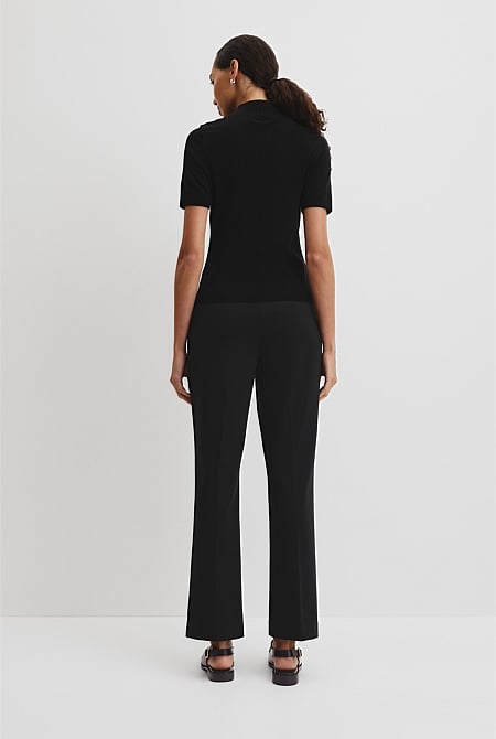 Short Sleeve Wool Silk Knit