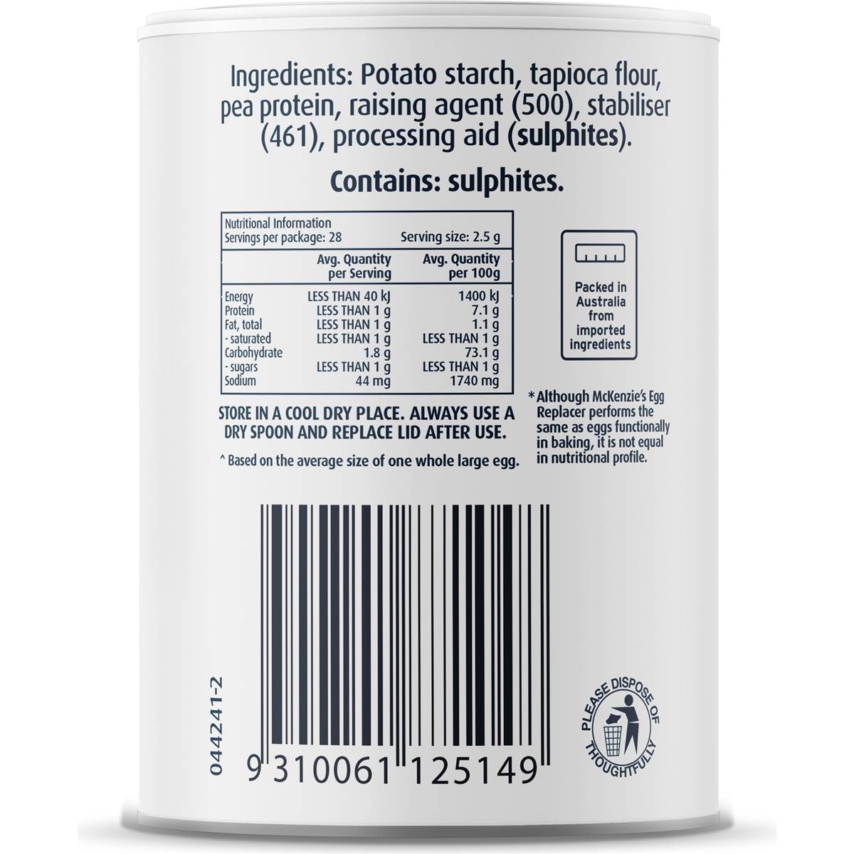 McKenzie's Vegan Egg Replacer 70g