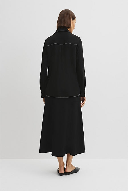 Button Through Crepe Shirt