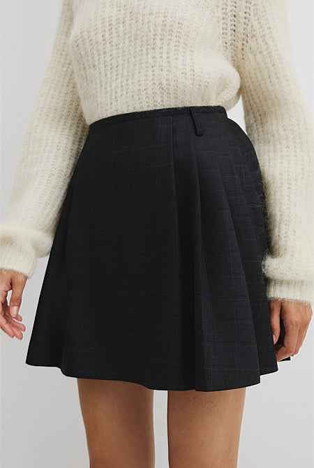 Check Pleat Skirt