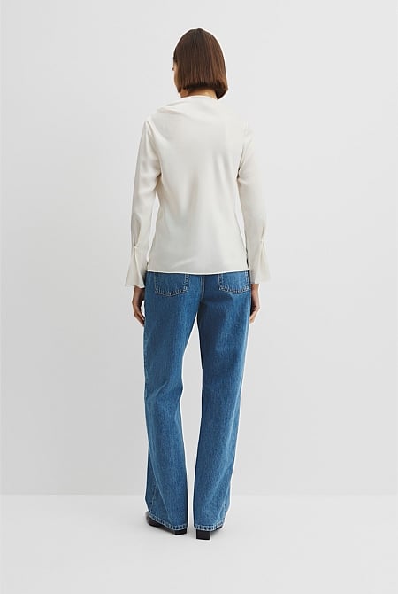 Draped Long Sleeve Shirt