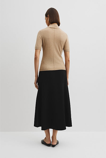 Short Sleeve Wool Silk Knit
