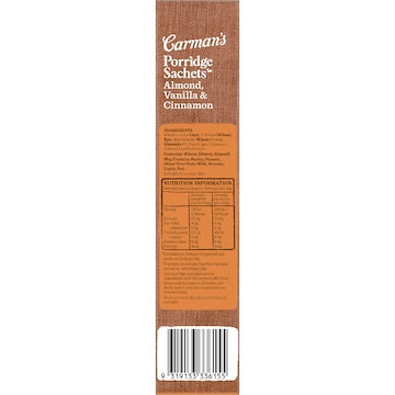Carman's Protein Porridge Sachets Almond Vanilla & Cinnamon 6 pack