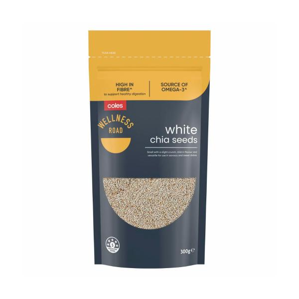 WELLNESS ROAD WHITE CHIA SEEDS:300G
