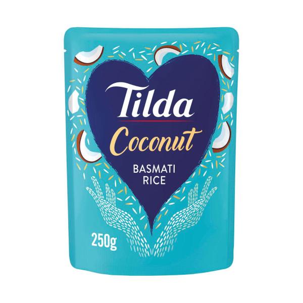 TILDA STEAMED RICE BASMATI :COCONUT:.:250 GRAM