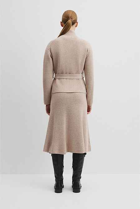 Australian Cotton Blend Belted Knit Jacket