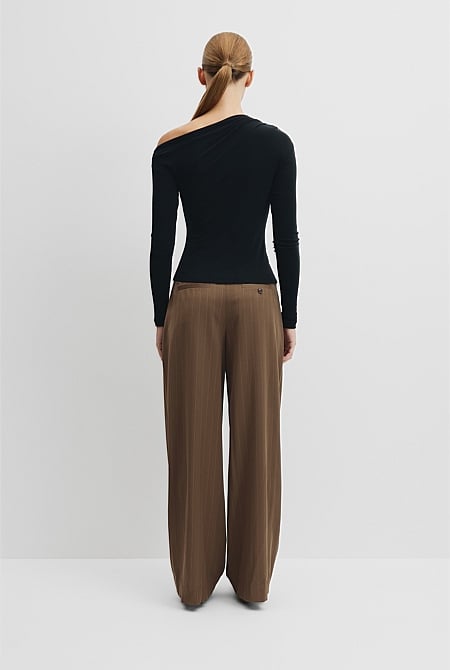 One Shoulder Long Sleeve Top