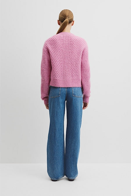 Long Sleeve Fluffy Knit Cardigan