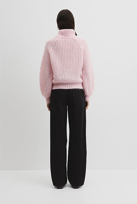 Lofty Merino Wool Funnel Neck Knit