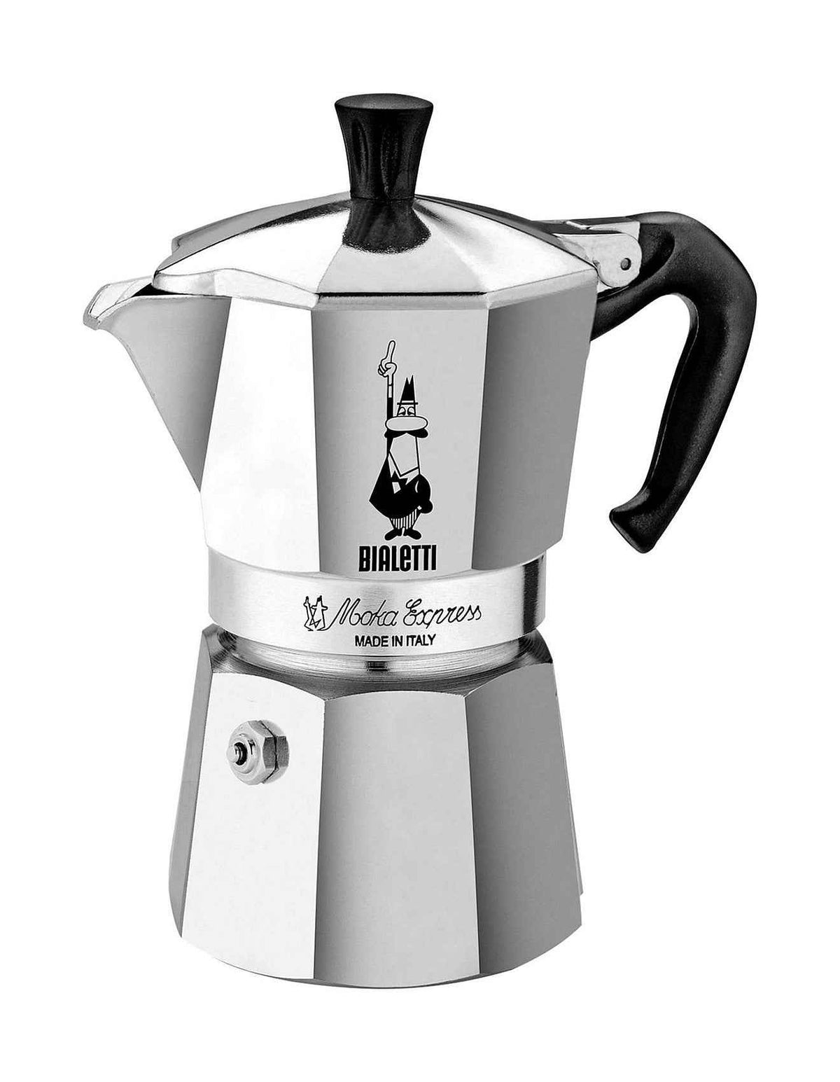 Bialetti Moka Express Stovetop Coffee Maker 6 Cup Silver