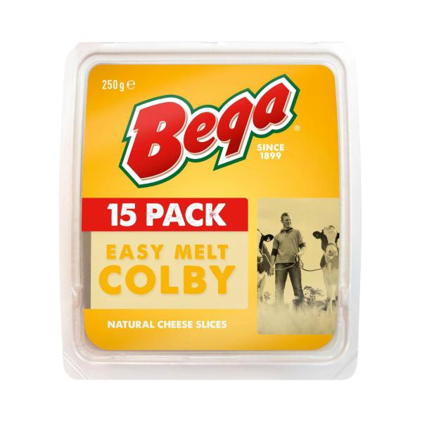 BEGA CHEESE EASY MELT COLBY SLICES 250G
