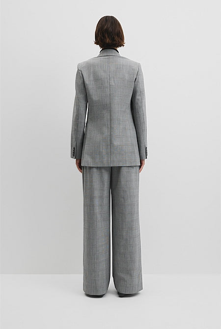 Glen Check Double Breasted Blazer