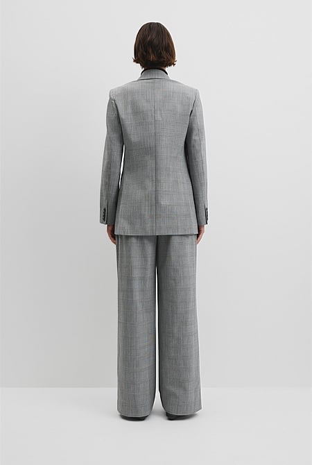 Glen Check Double Breasted Blazer