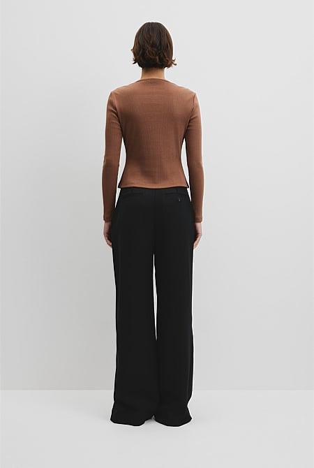 Long Sleeve Button Through Top