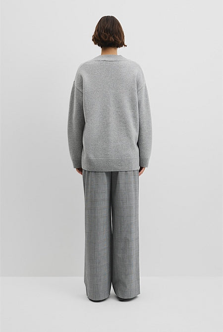 Extrafine Merino Longline V-Neck Neck Knit