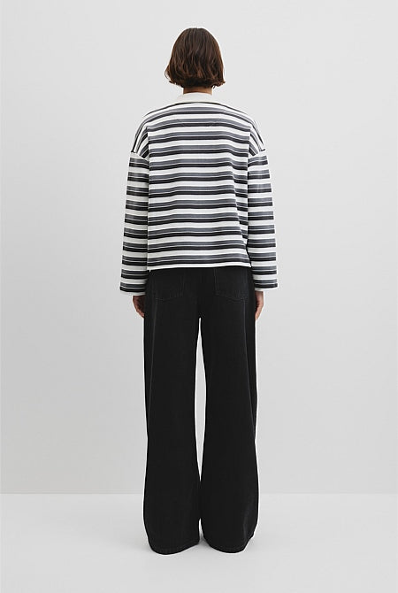 Australian Grown Cotton Stripe Texture Rugby Sweat