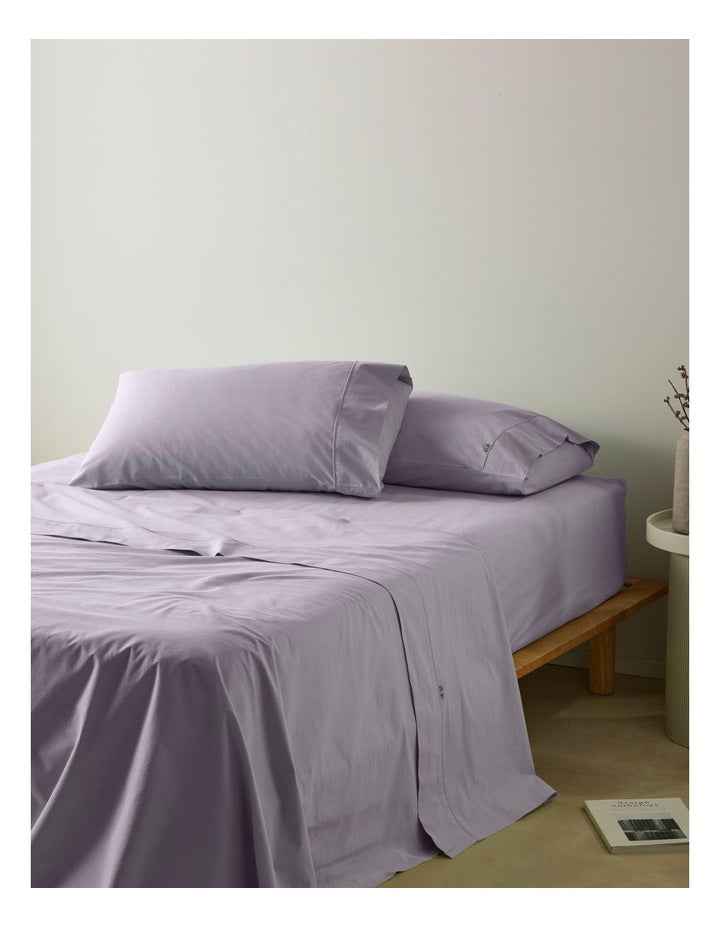 Stonewashed Cotton Pillowcase Pair in Purple Heather