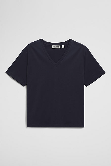 Australian Cotton V-Neck Neck T-Shirt