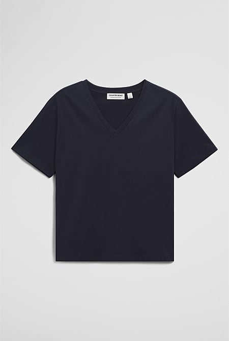 Australian Cotton V-Neck Neck T-Shirt