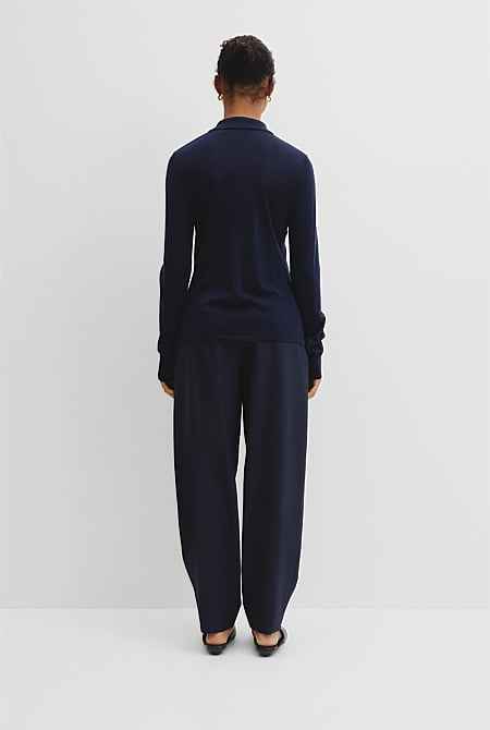 Merino Long Sleeve Knit Shirt