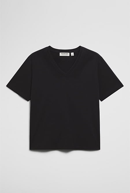 Australian Cotton V-Neck Neck T-Shirt