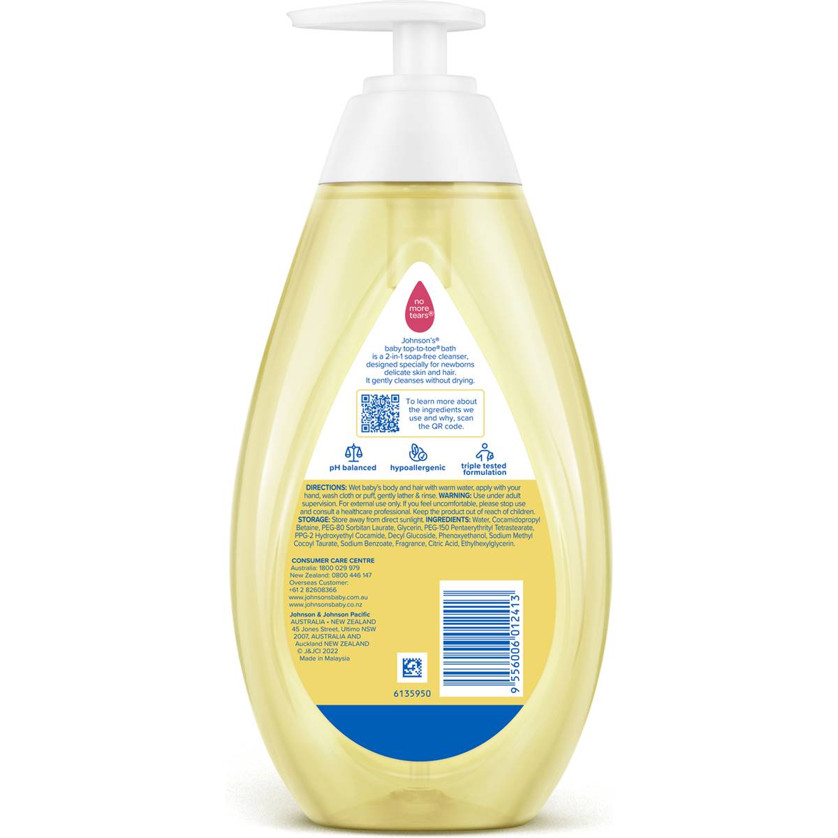 Johnson's Top-To-Toe Baby Bath 500ml