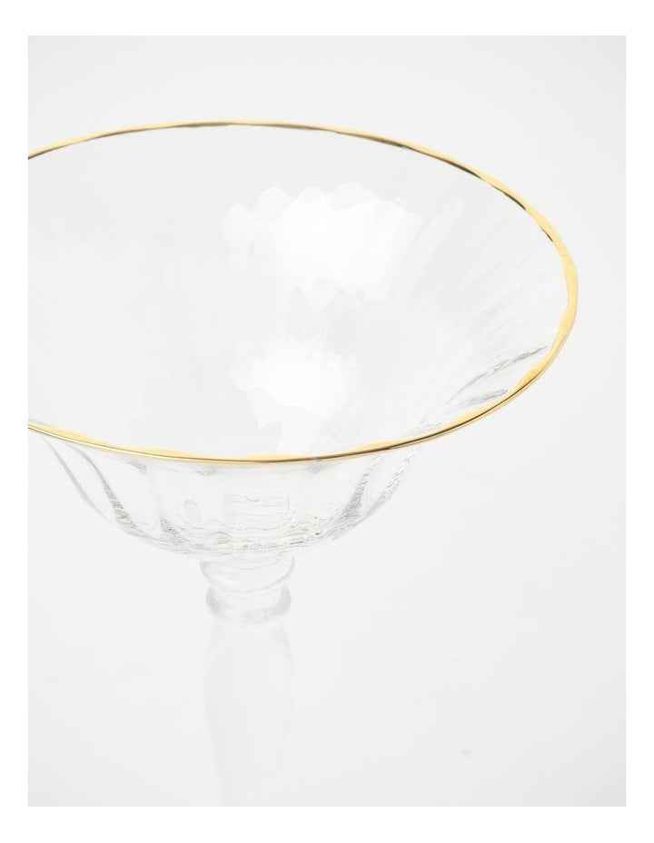 Gabrielle Martini Glass Set of 4 Gold Rib in Clear