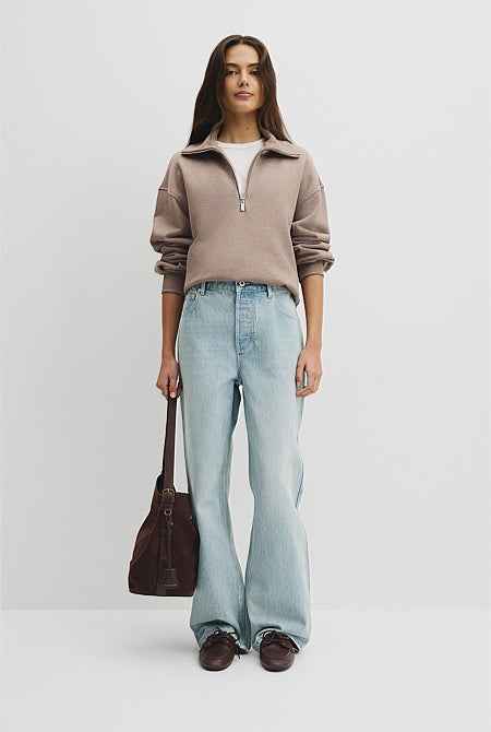 Australian Cotton Funnel Neck Sweat