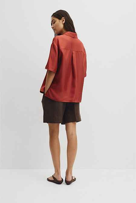 Short Sleeve Silk Shirt