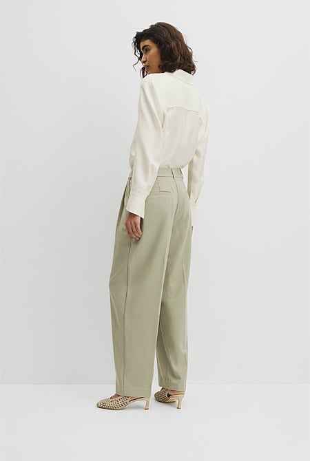 Wool Blend Tailored Pant