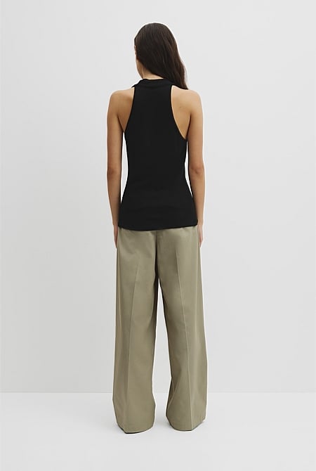 Wool V-Neck Drape Tank