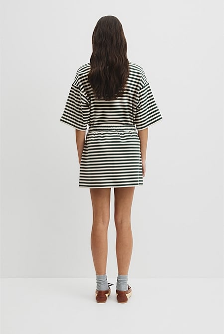 Australian Cotton Blend Stripe Jersey Skirt