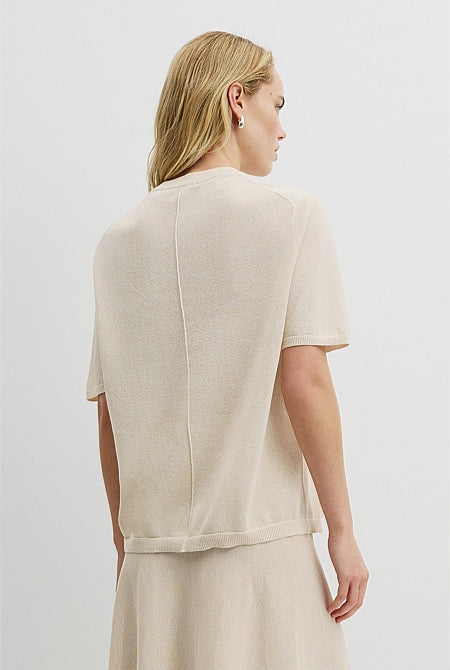 Fine Mesh Knit T-Shirt