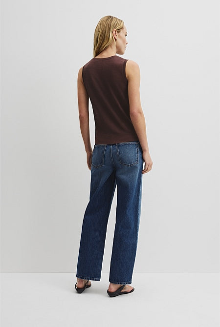Pointelle Detail Neck Tank