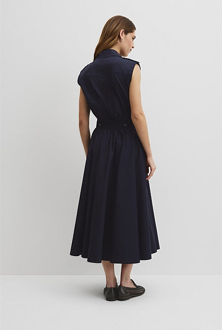 Australian Cotton Fit-and-Flare Midi Dress