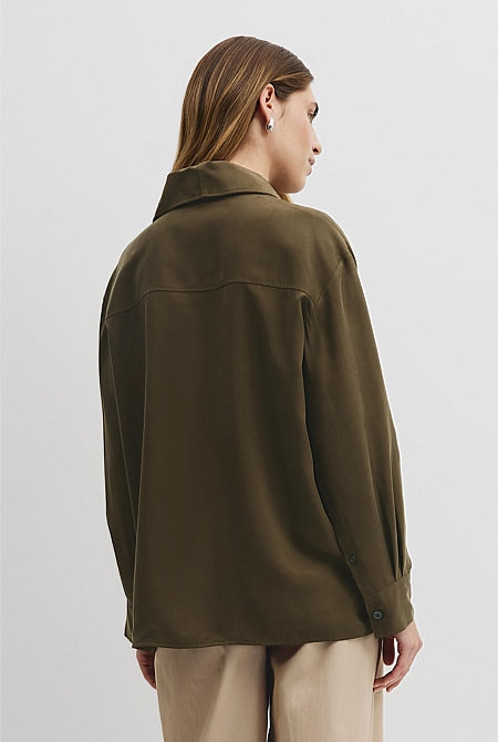 Cupro Funnel Shirt