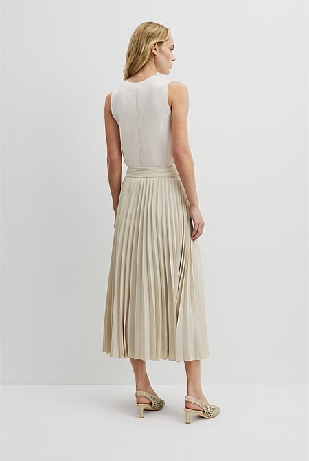 Pleated Midi Skirt