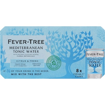 Fever-Tree Mediterranean Tonic Cans 150mL x 8 pack
