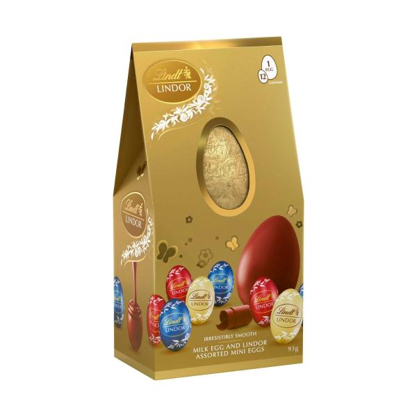 LINDT LINDOR ASSORTED MINI EGG CASKET 93G