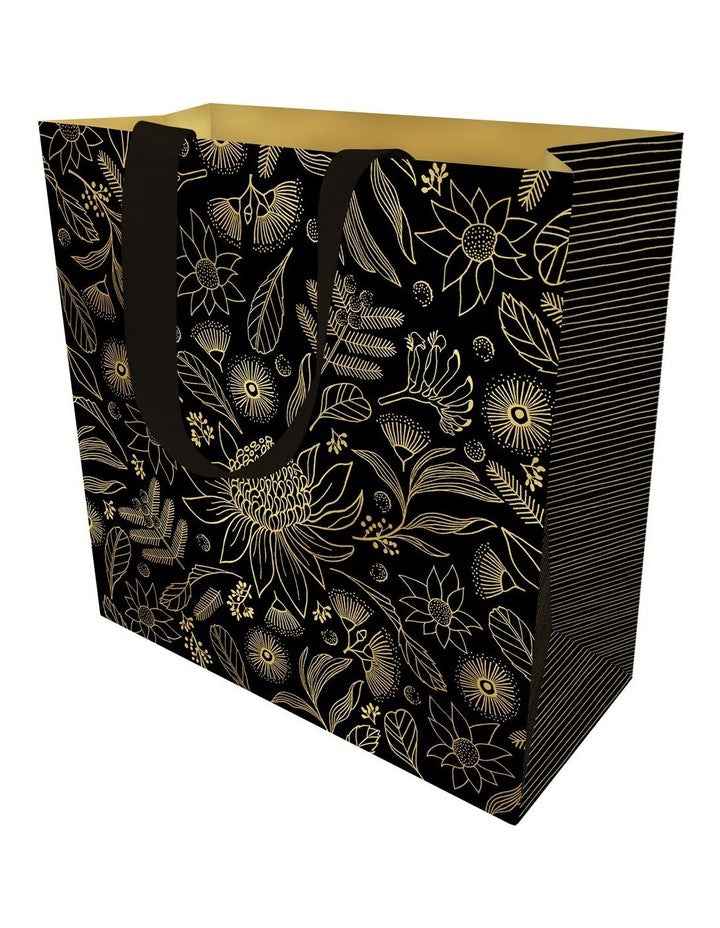 Large Gift Bag in Botanic Gold/Black