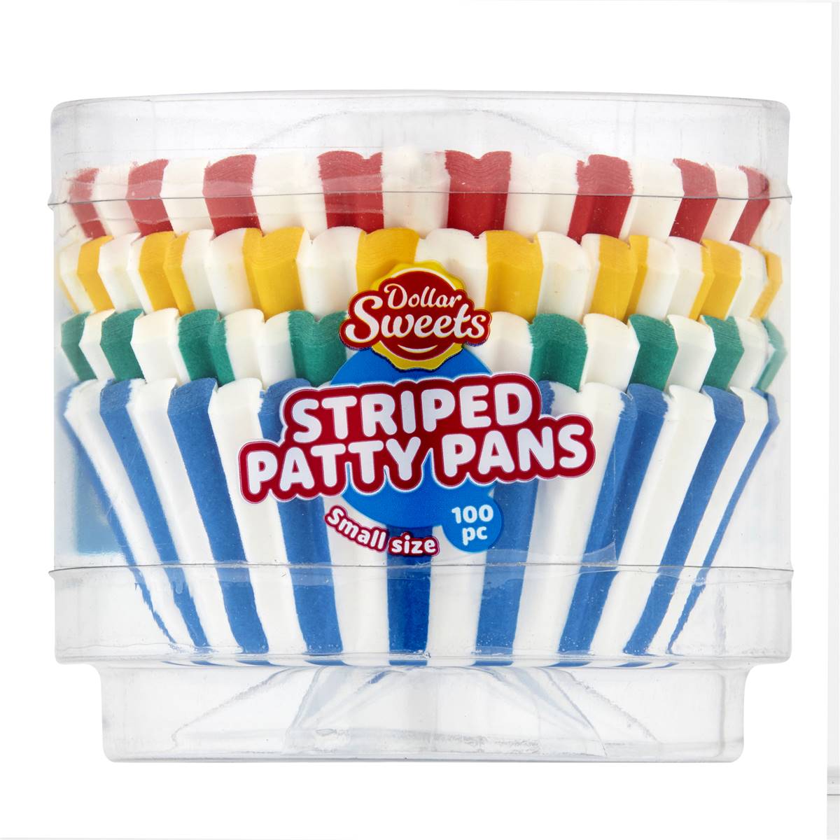 Dollar Sweets Striped Party Pans Small Assorted 100 pack