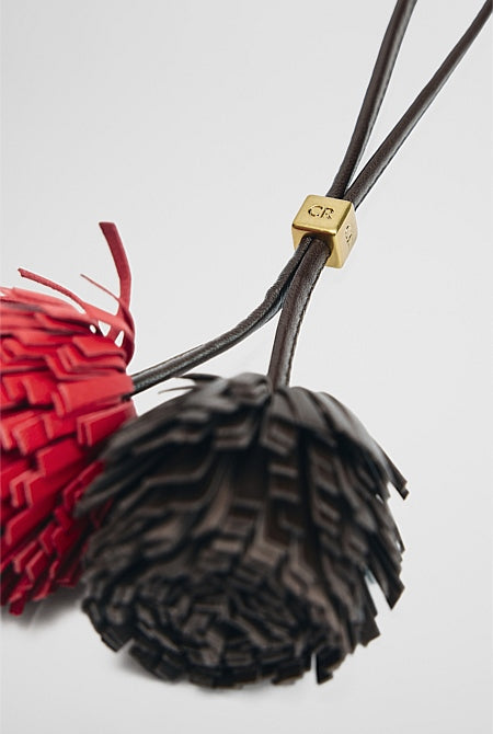 Leather Pom Pom Charm