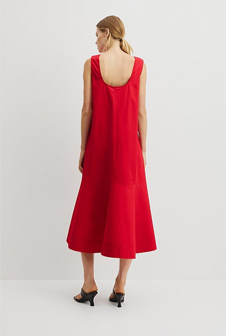 Flare Hem Midi Dress