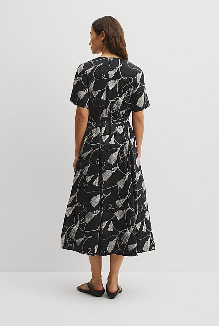 Print Cinched Waist Dress