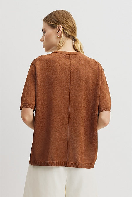 Fine Mesh Knit T-Shirt