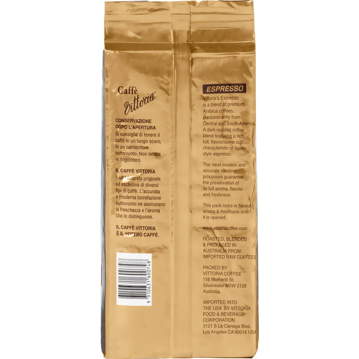 Vittoria Espresso Ground Coffee 500g