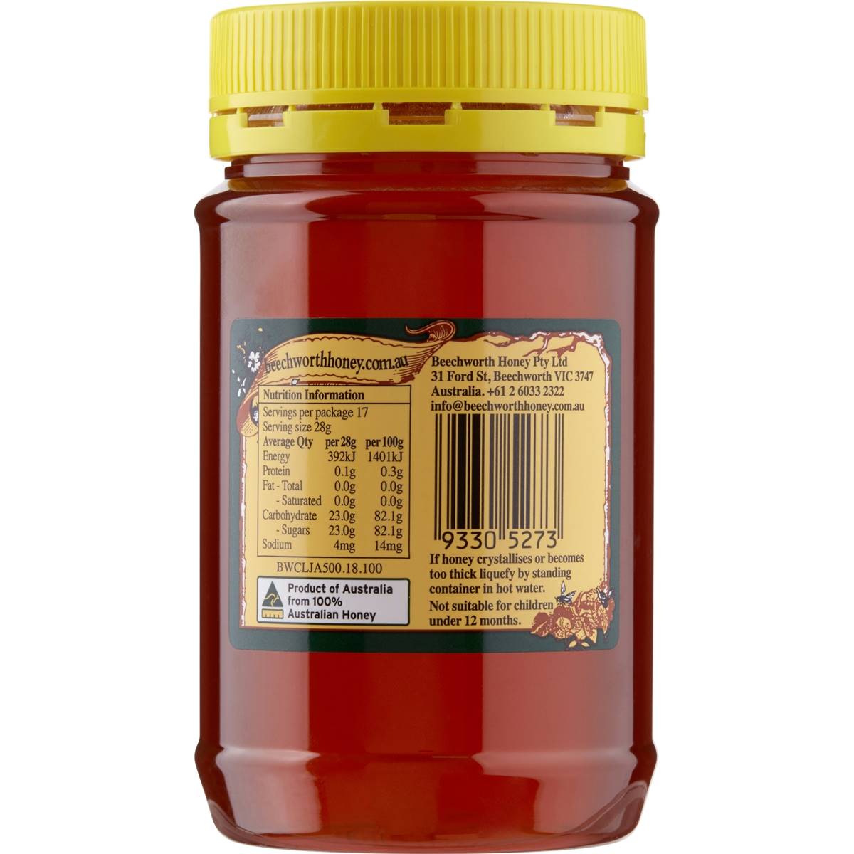 Beechworth 100% Pure Australian Honey Jar 500g