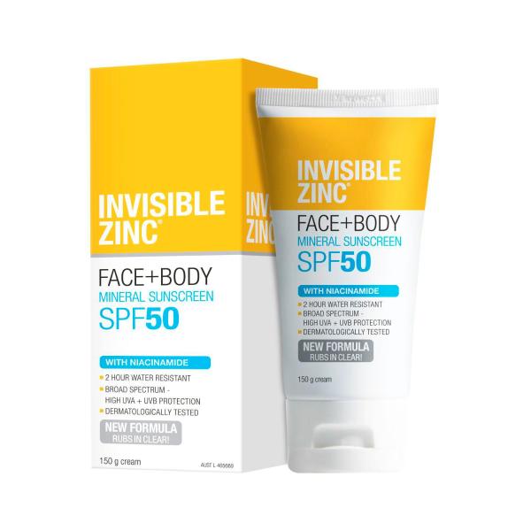 INVISIBLE ZINC FACE & BODY SPF50 SUNSCREEN